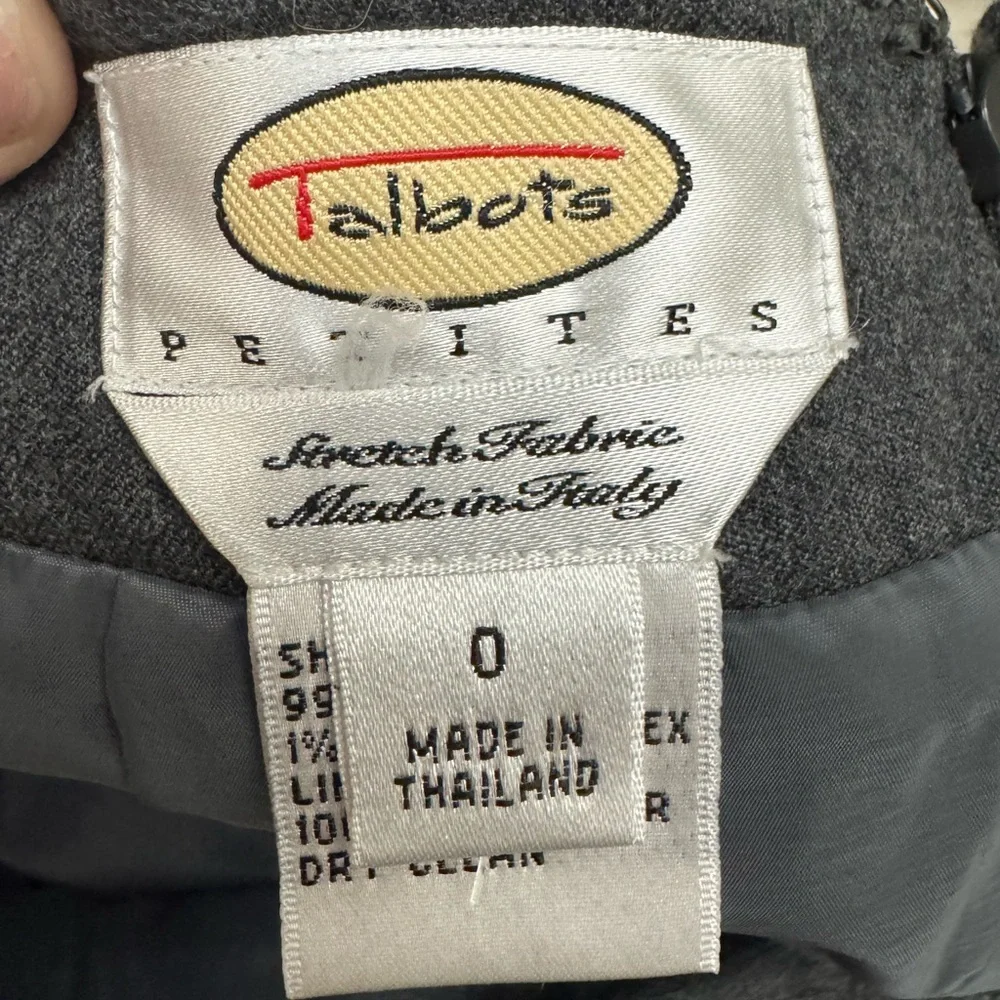 Talbots Women’s Wool size 0 vintage Charcoal grey knee length Pencil Skirt - Picture 2 of 5